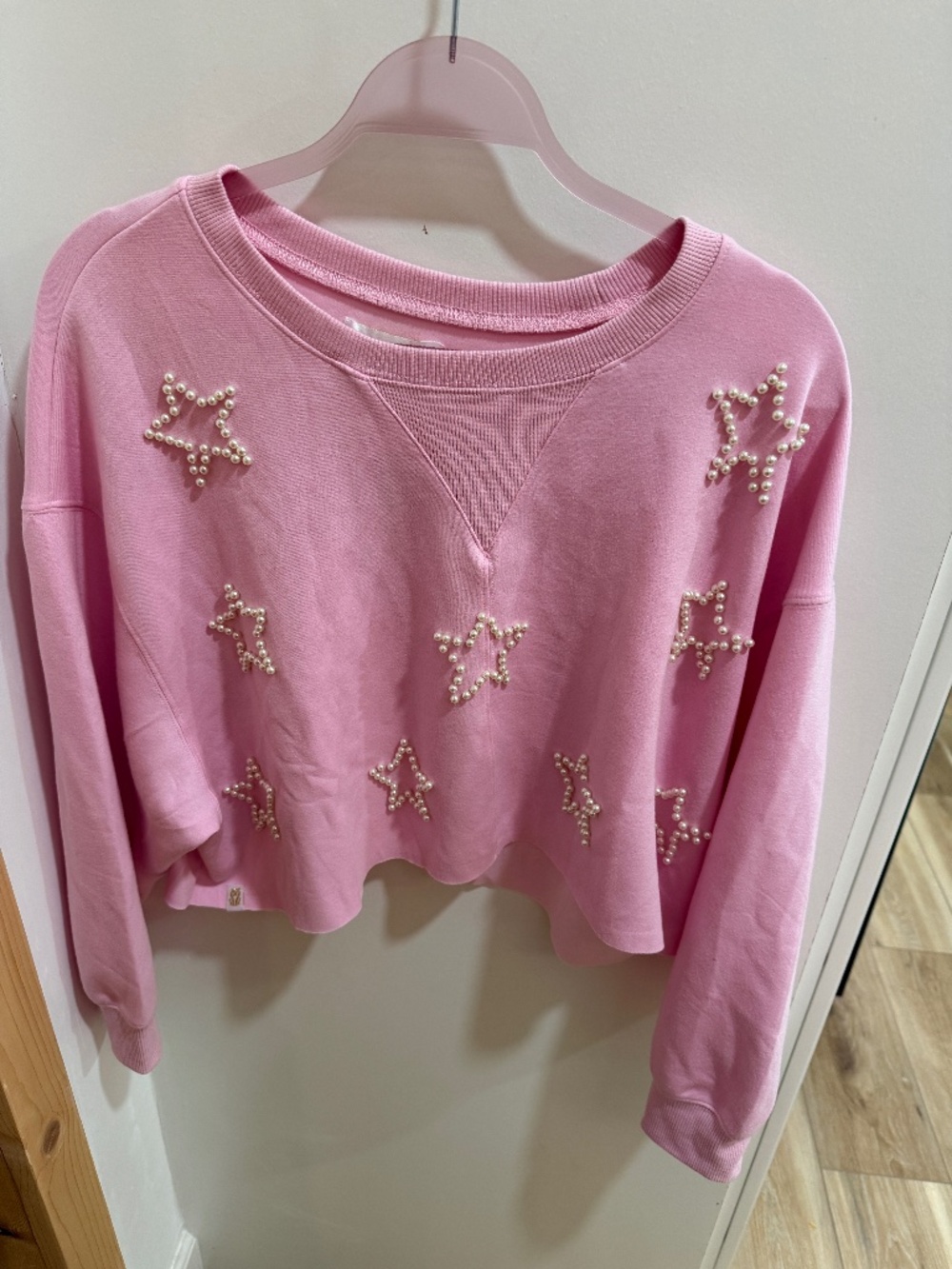 Simply southern sweatshirt pearl adorned sz med in pink NWT